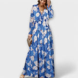 Clara – Vestido Encanto Floral - Azul / S - Vestidos