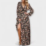 Clara – Vestido Encanto Floral - Kaffee / S - Vestidos