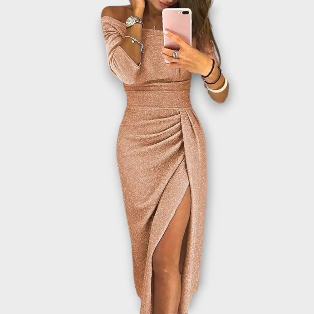 Clara – Vestido Encanto Nocturno - Beige / S - Vestidos