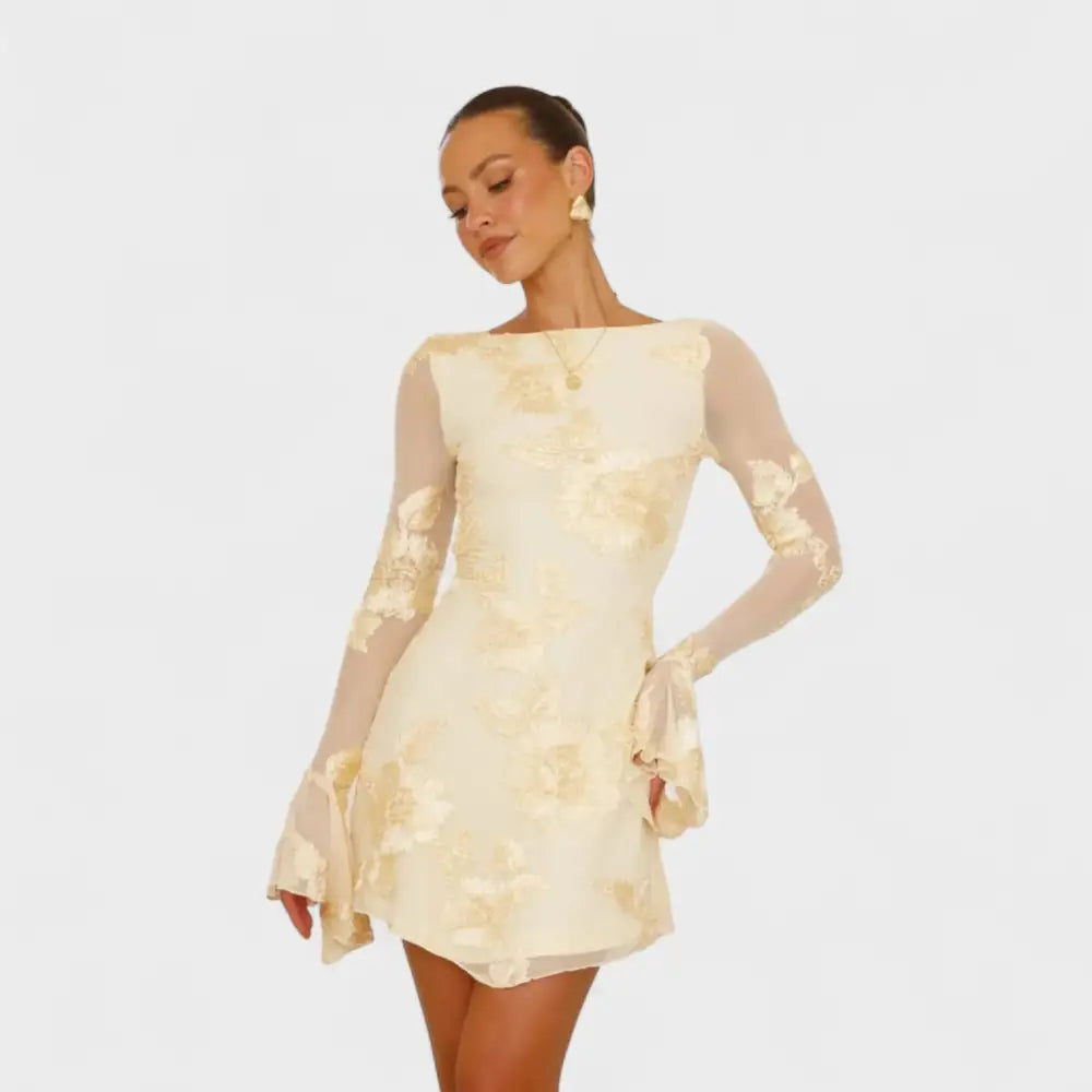 Clara – Vestido Estilo Bohemio Chic - Amarillo / S - Vestidos