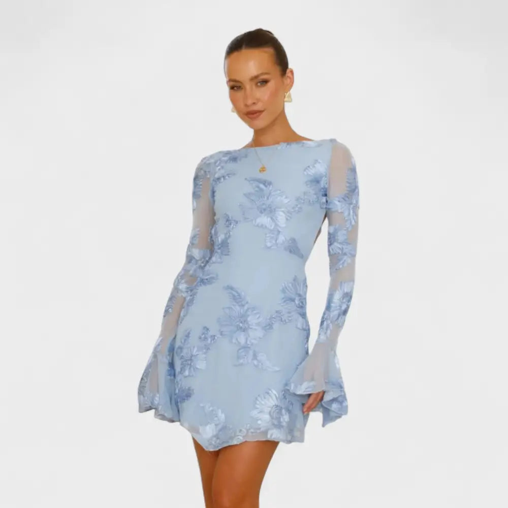 Clara – Vestido Estilo Bohemio Chic - Azul / S - Vestidos
