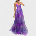 Clara – Vestido Floreado de Ensueño - Violeta / S - Vestidos