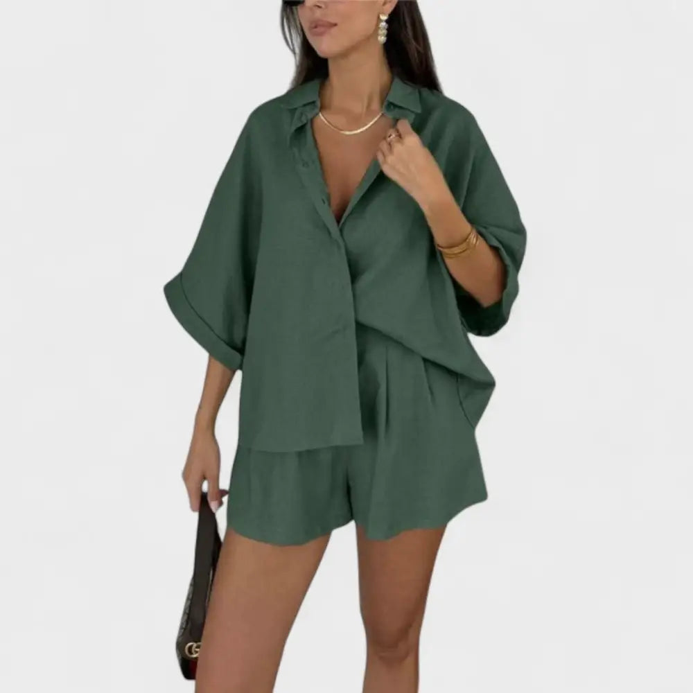 Claudia – Conjunto Frescura y Estilo Atemporal - Verde / S - CONJUNTOS