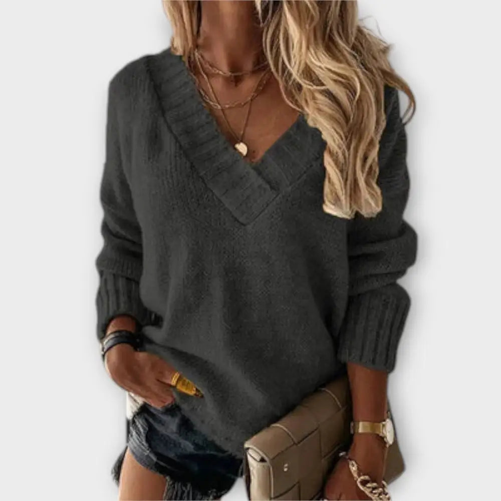 Claudia – Suéter Calidez Elegante - Grau / S - Suéteres & Cardigans