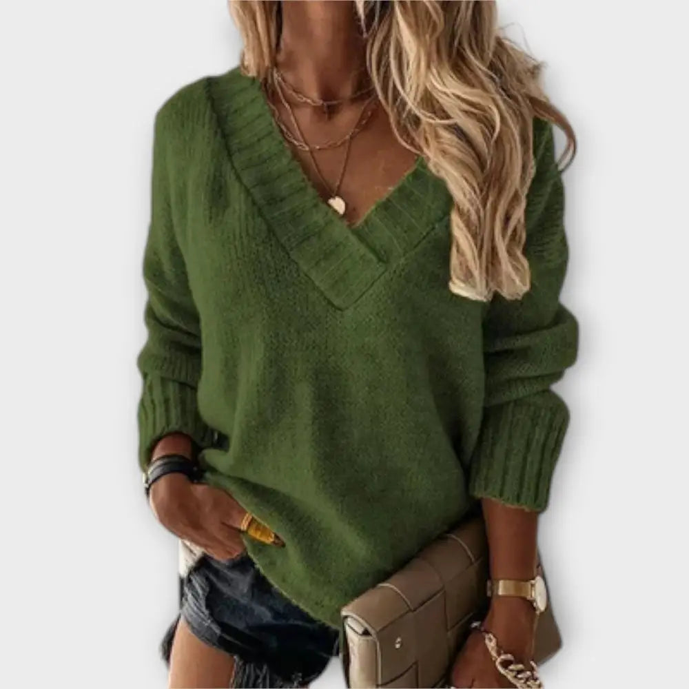 Claudia – Suéter Calidez Elegante - Verde / S - Suéteres & Cardigans
