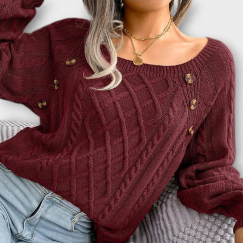 Claudia – Suéter Chic con Estilo Sofisticado - Burgundisch / S - Suéteres & Cardigans