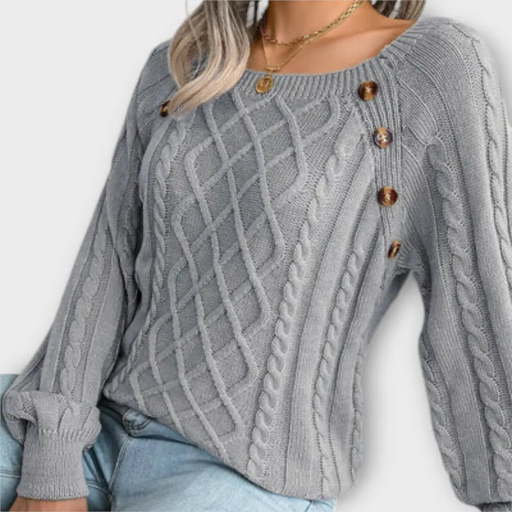 Claudia – Suéter Chic con Estilo Sofisticado - Grau / S - Suéteres & Cardigans