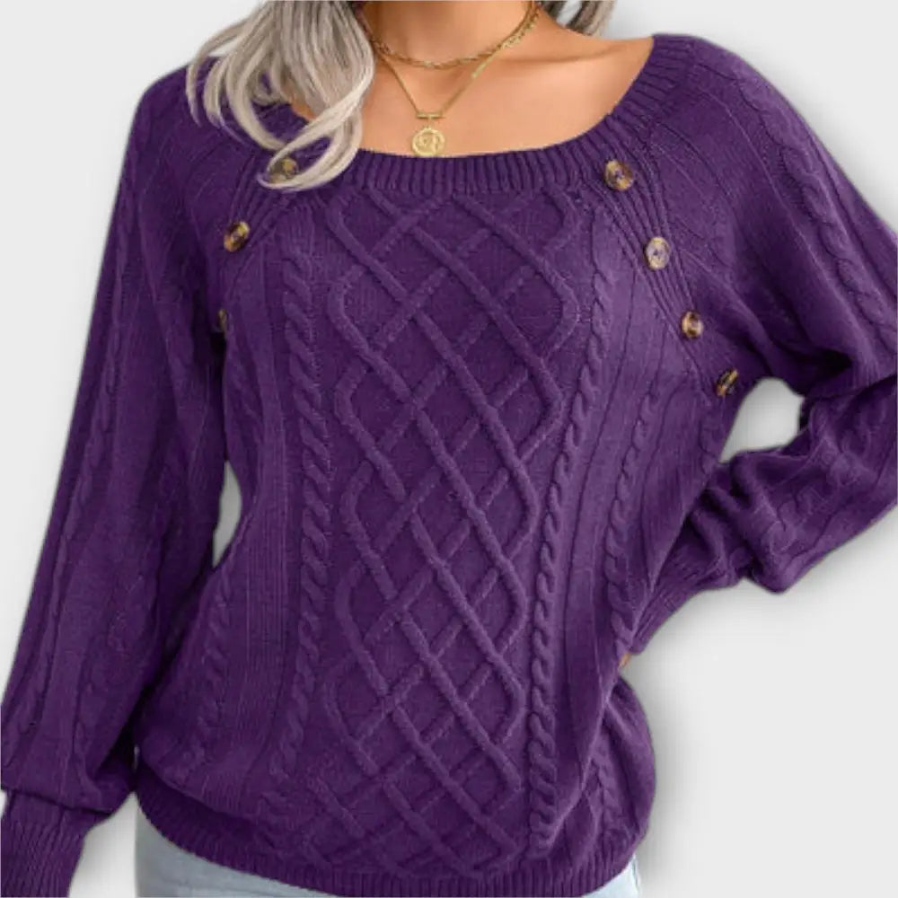 Claudia – Suéter Chic con Estilo Sofisticado - Lila / S - Suéteres & Cardigans