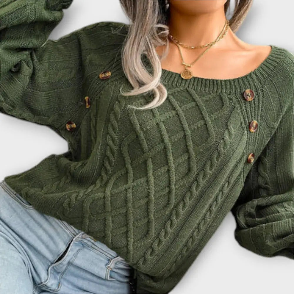 Claudia – Suéter Chic con Estilo Sofisticado - Verde / S - Suéteres & Cardigans