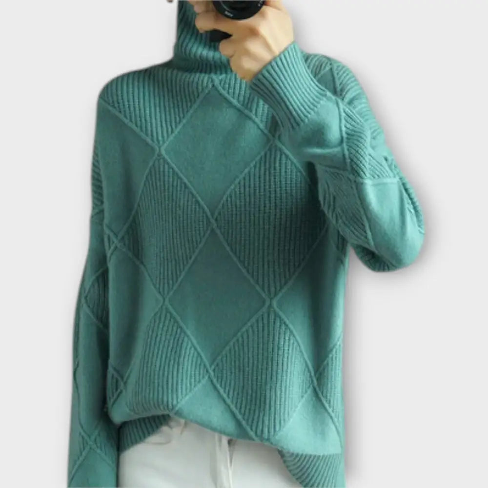 Claudia – Suéter Elegancia Atemporal de Cachemira - Azul / S - Suéteres & Cardigans