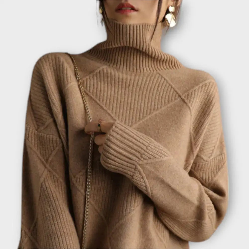 Claudia – Suéter Elegancia Atemporal de Cachemira - Braun / S - Suéteres & Cardigans