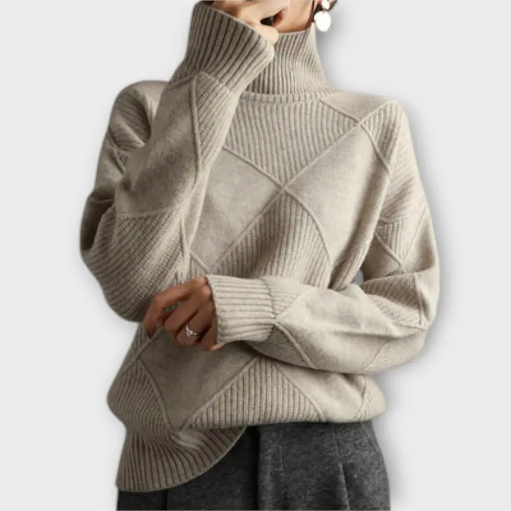 Claudia – Suéter Elegancia Atemporal de Cachemira - Grau / S - Suéteres & Cardigans