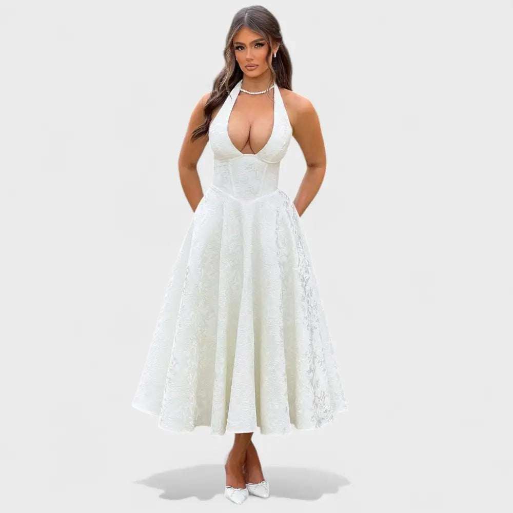 Claudia – Vestido Encanto Floral con Toque Romántico - Marfil / XS - Vestidos