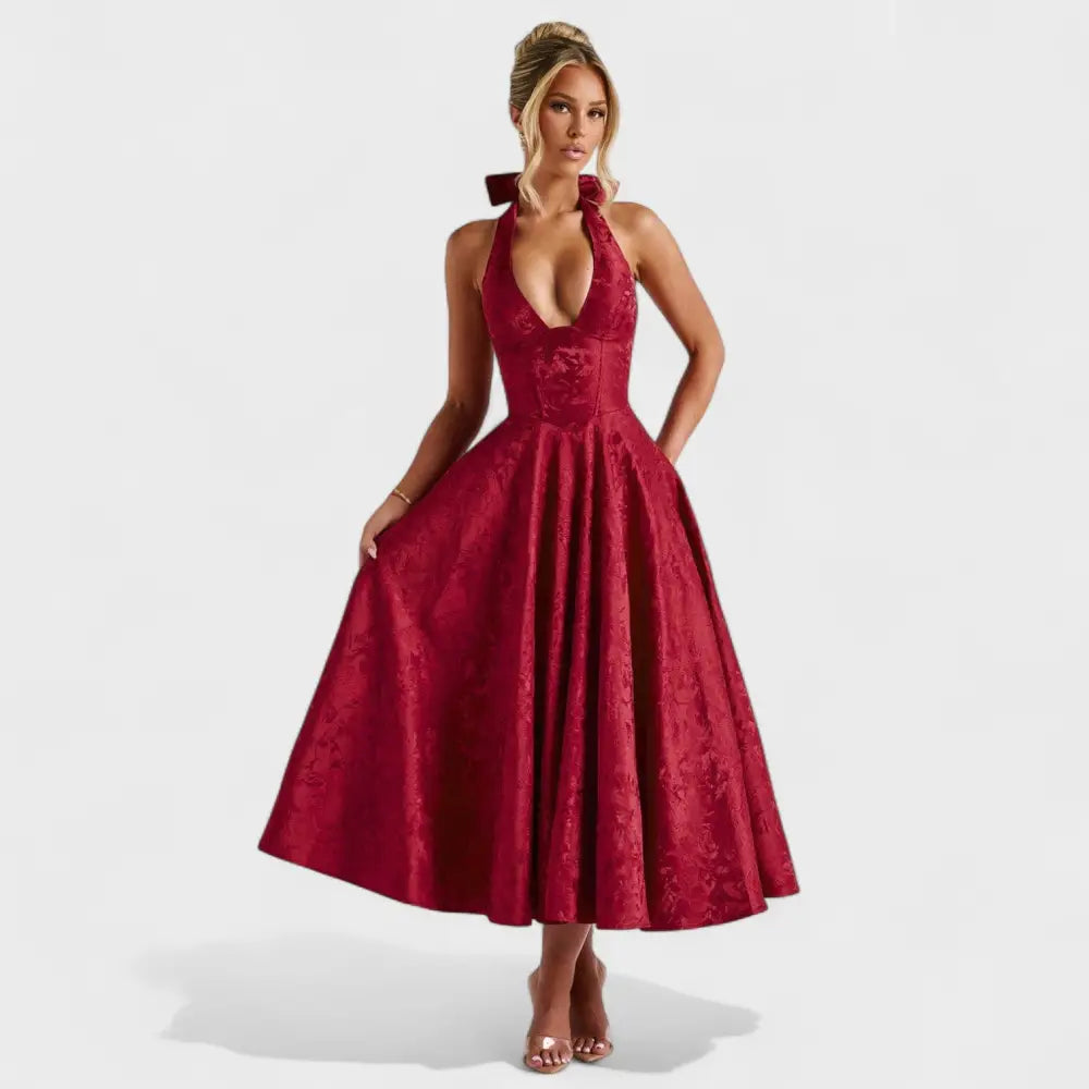 Claudia – Vestido Encanto Floral con Toque Romántico - Rojo / XS - Vestidos