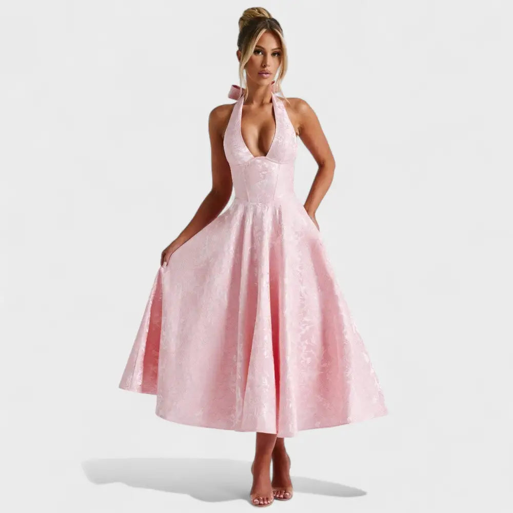 Claudia – Vestido Encanto Floral con Toque Romántico - Rosa / XS - Vestidos