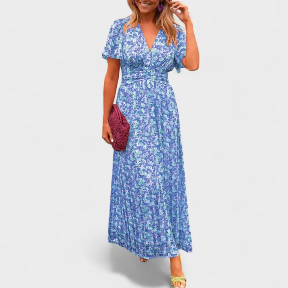 Claudia – Vestido Encanto Floral Radiante - Azul / S - Vestidos