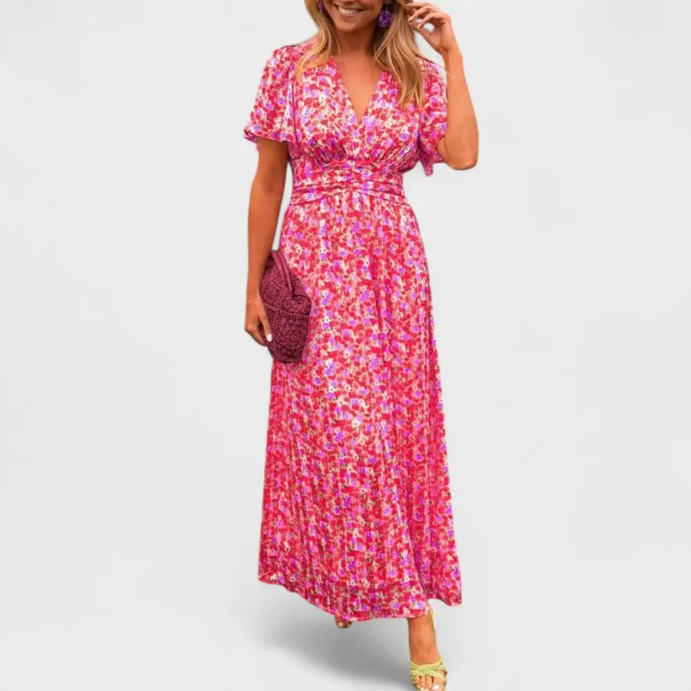 Claudia – Vestido Encanto Floral Radiante - Rosa / S - Vestidos