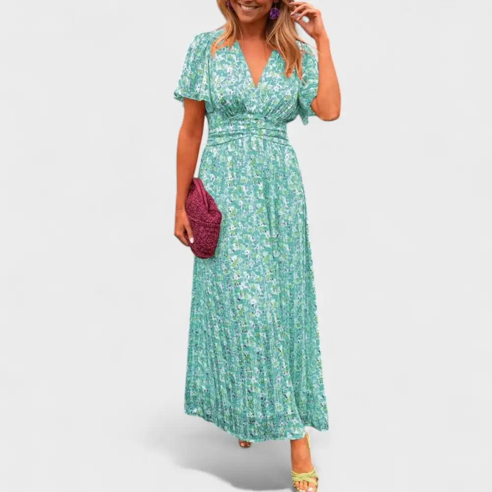 Claudia – Vestido Encanto Floral Radiante - Verde / S - Vestidos
