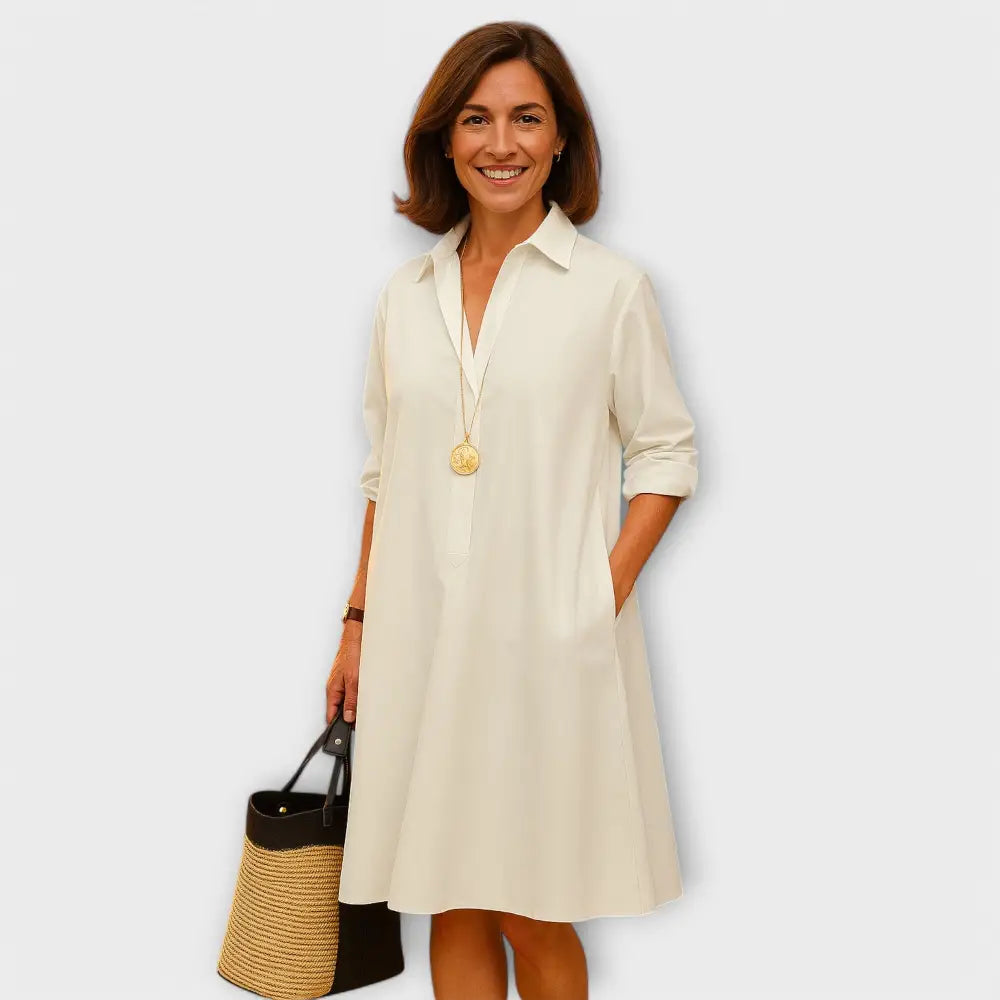 Elena – Vestido Elegancia y Comodidad Atemporal - Blanco / XS - Vestidos