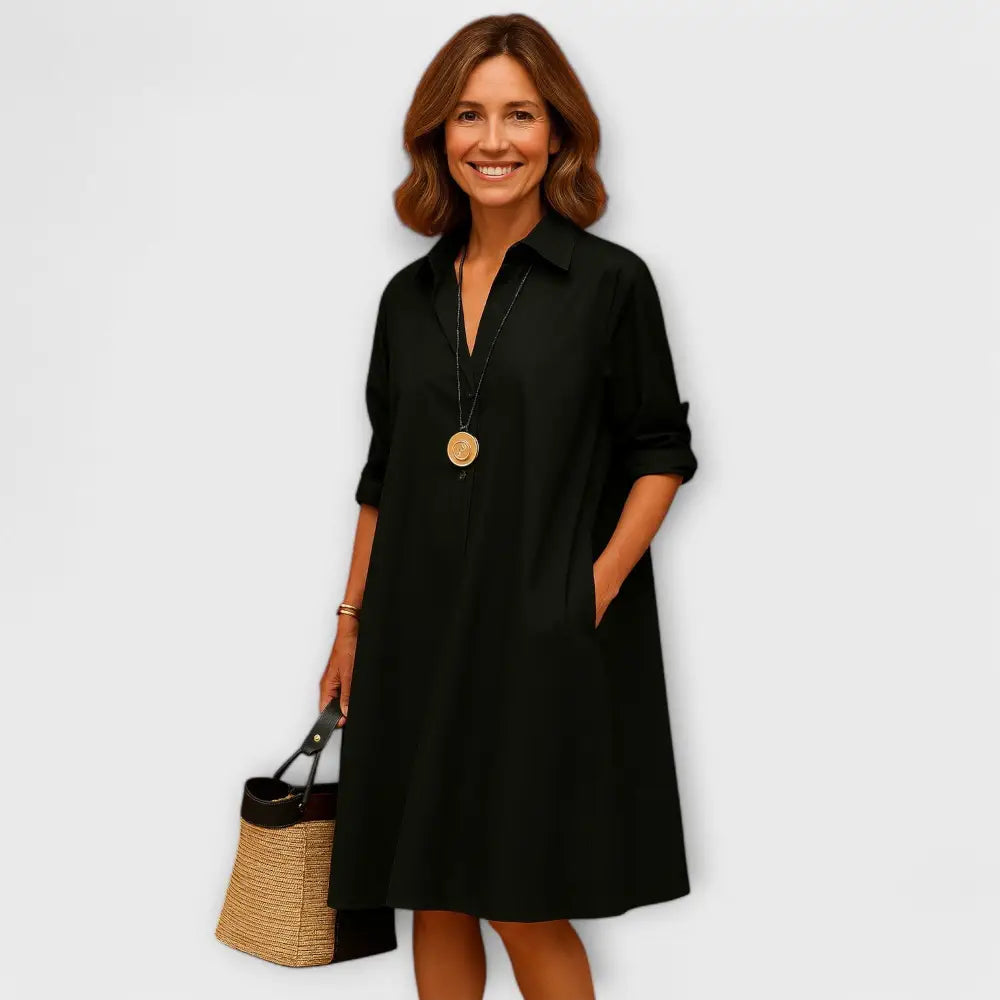 Elena – Vestido Elegancia y Comodidad Atemporal - Negro / XS - Vestidos
