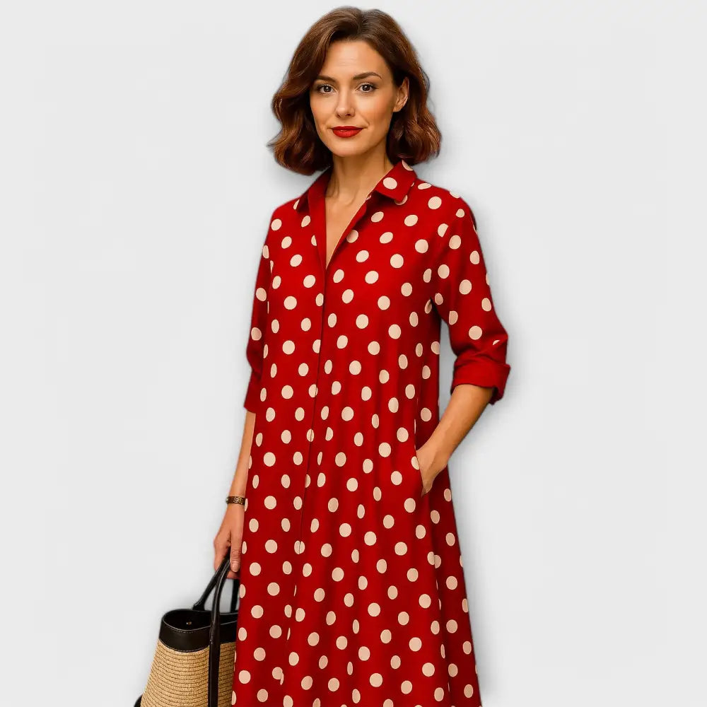 Elena – Vestido Elegancia y Comodidad Atemporal - Rotweiß / XS - Vestidos