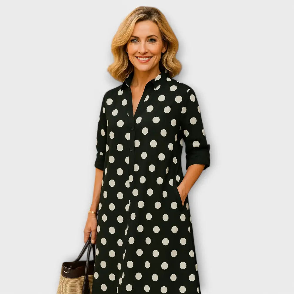 Elena – Vestido Elegancia y Comodidad Atemporal - Schwarzweiß / XS - Vestidos
