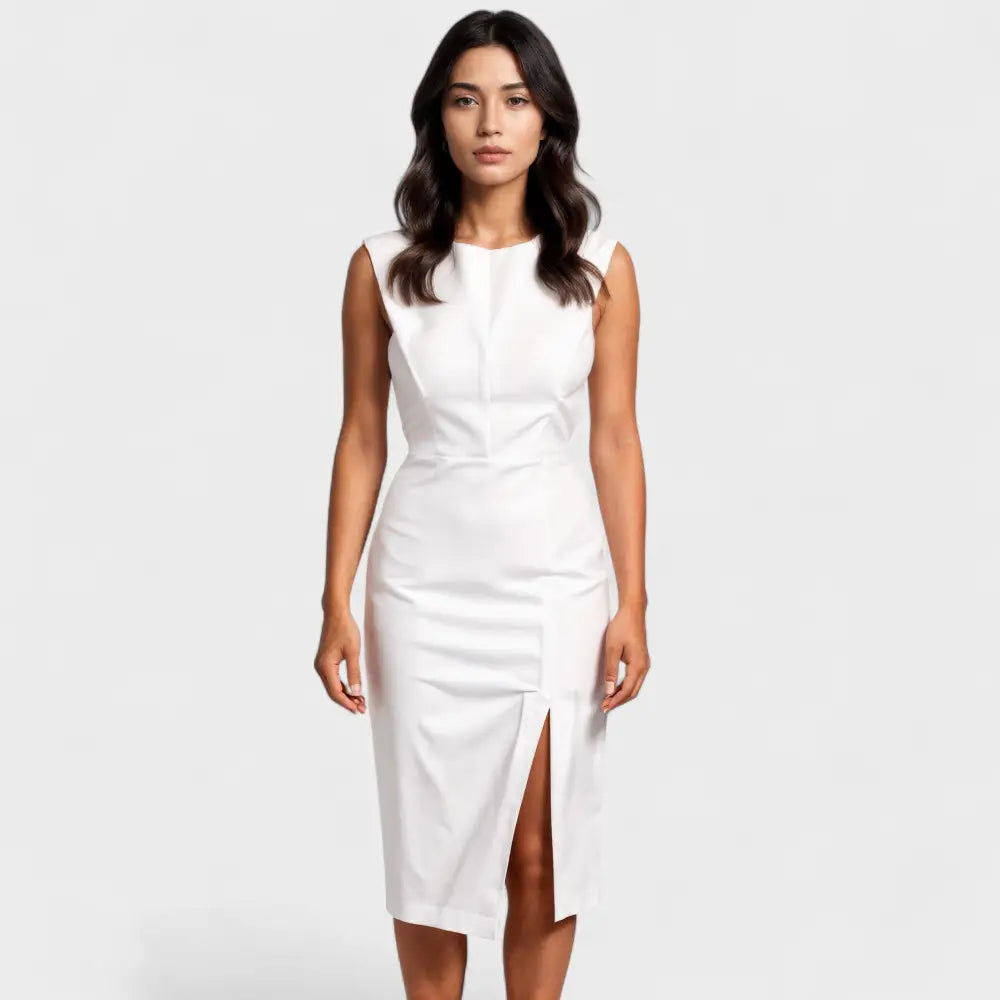 Elvira – Vestido Frescura y Elegancia - Blanco / S - Vestidos