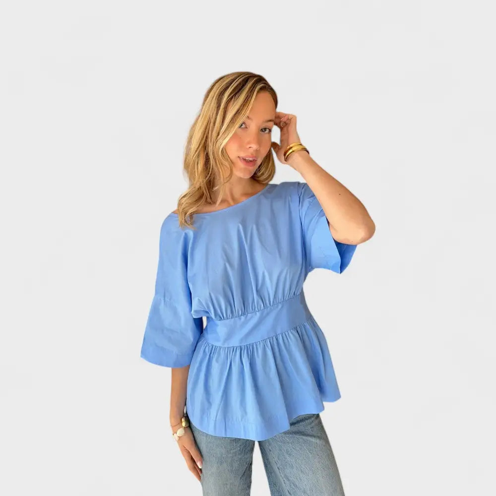 Estefanía – Blusa Brillo Sofisticado - Azul / XS - Estefanía – Blusa Brillo Sofisticado > Blouses > >