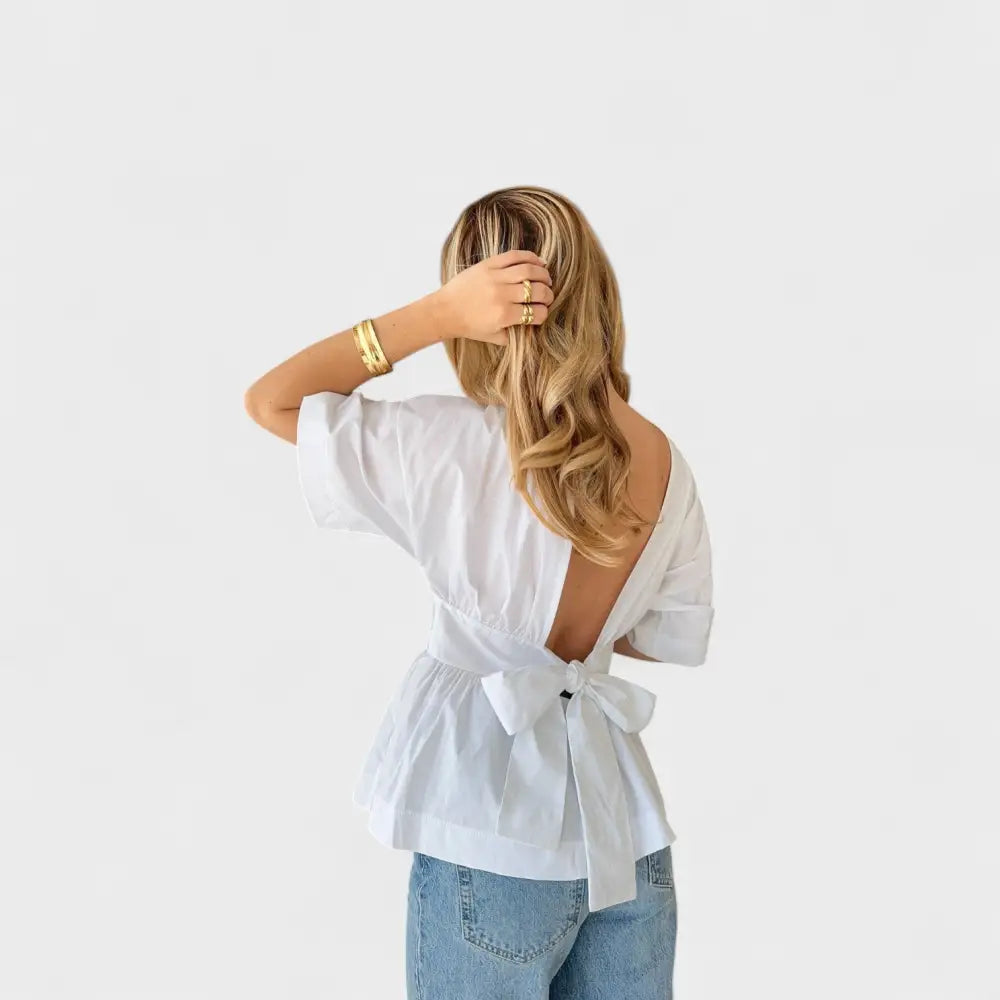 Estefanía – Blusa Brillo Sofisticado - Blanco / XS - Estefanía – Blusa Brillo Sofisticado > Blouses > >