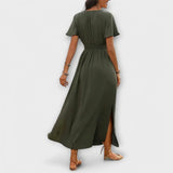 Estefanía – Vestido Elegancia Atemporal con Escote en V - Vestidos