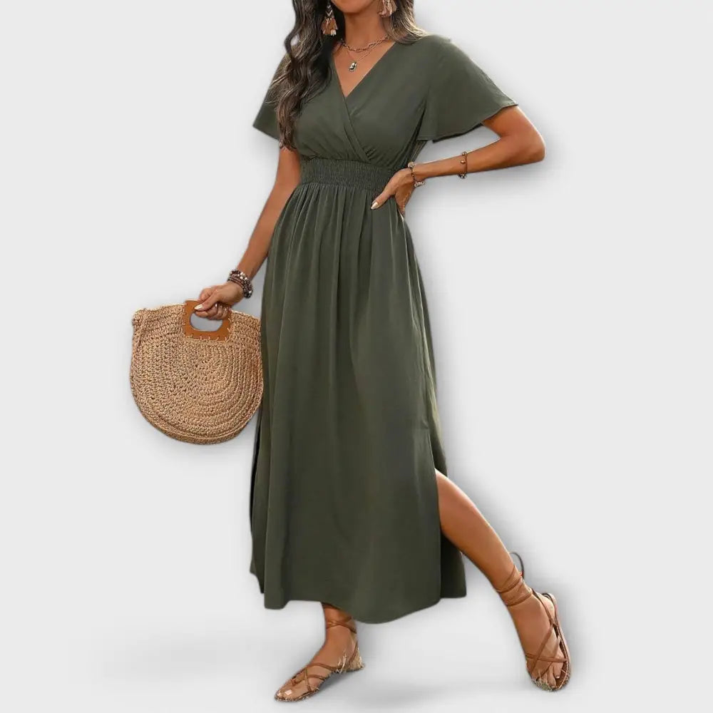 Estefanía – Vestido Elegancia Atemporal con Escote en V - Vestidos