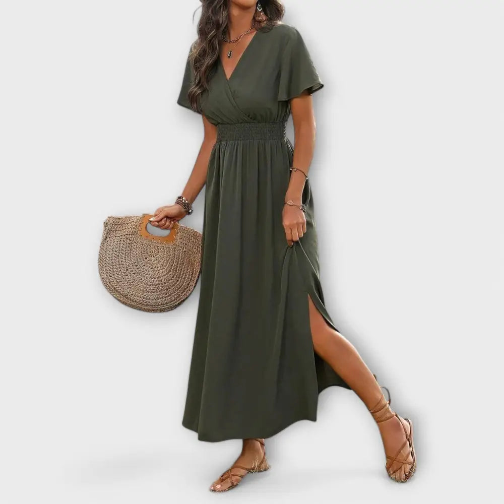 Estefanía – Vestido Elegancia Atemporal con Escote en V - Vestidos