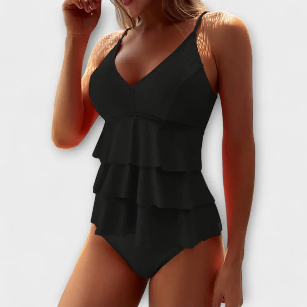 Estefanía – Vestido Elegancia de Playa - Schwarz / S