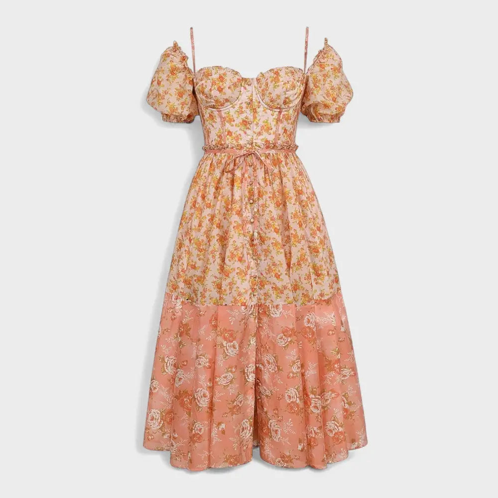 Estefanía – Vestido Encanto Floral Natural - Vestidos