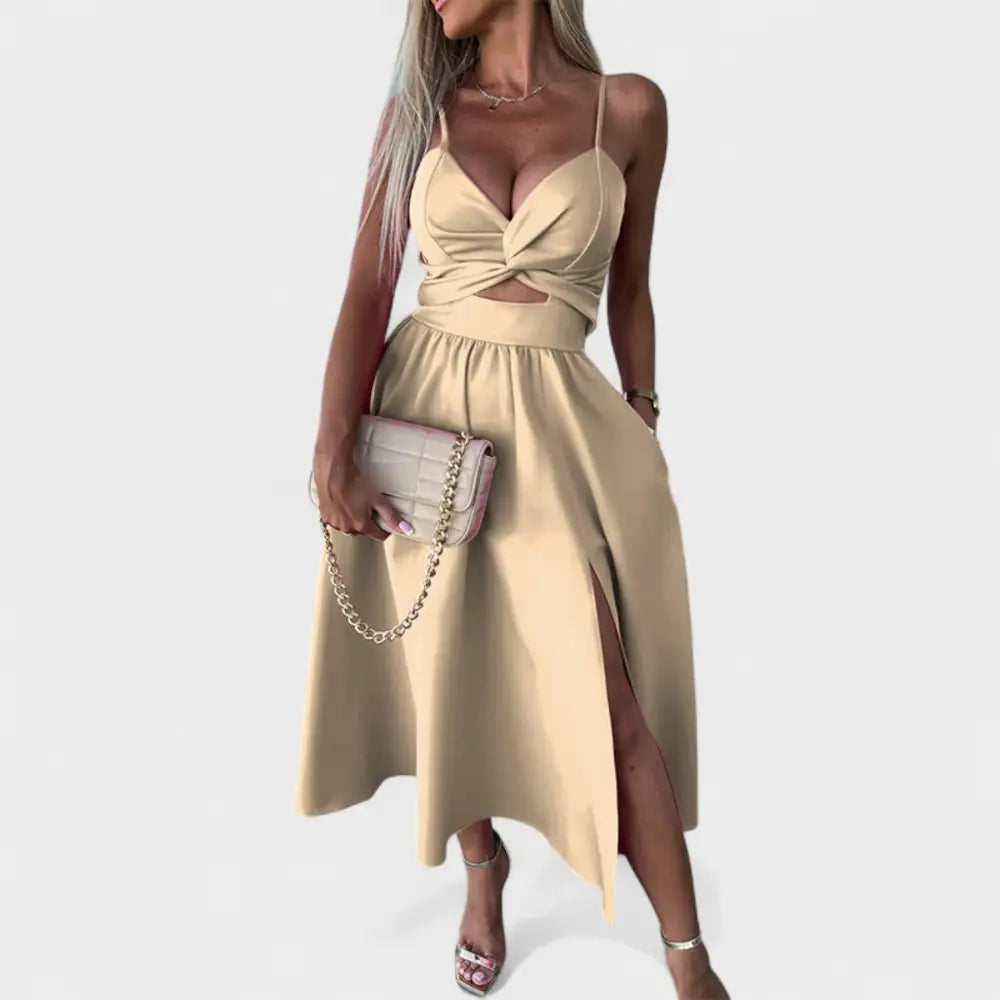 Estrella Radiante – Vestido Fluido de Verano - Caqui / S - Vestidos