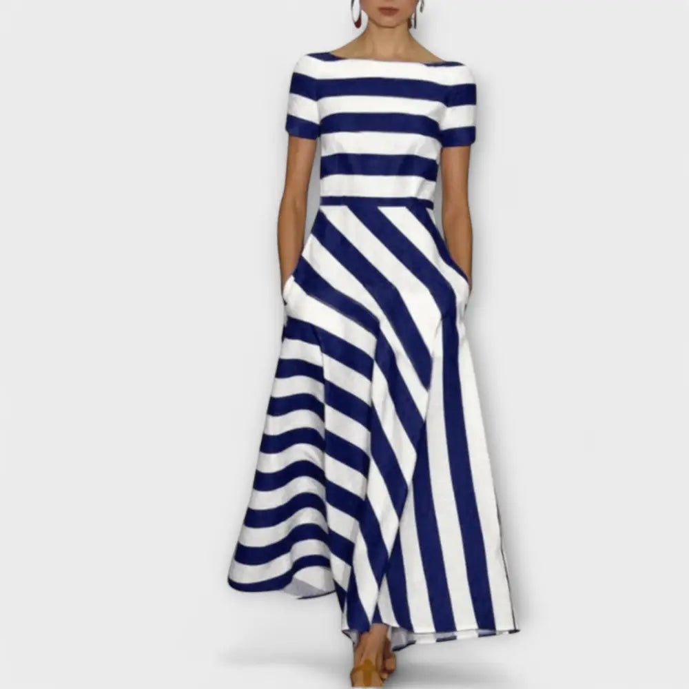Fátima – Vestido Elegancia y Frescura Atemporal - Dunkelblau / S - Vestidos