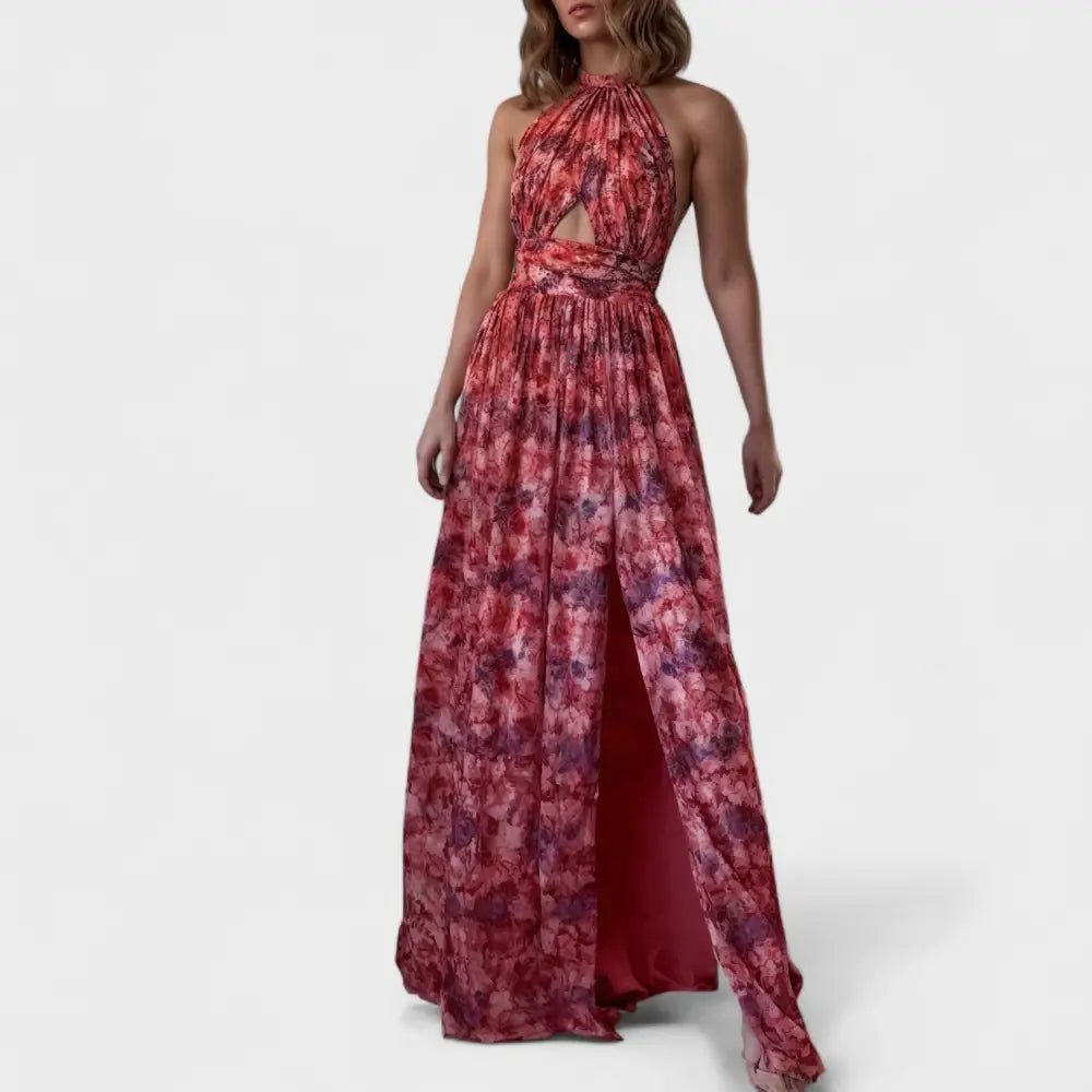 Floraria – Vestido Largo Brillo Floral Elegantemente Atemporal - Vestidos