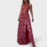 Floraria – Vestido Largo Brillo Floral Elegantemente Atemporal - Vestidos