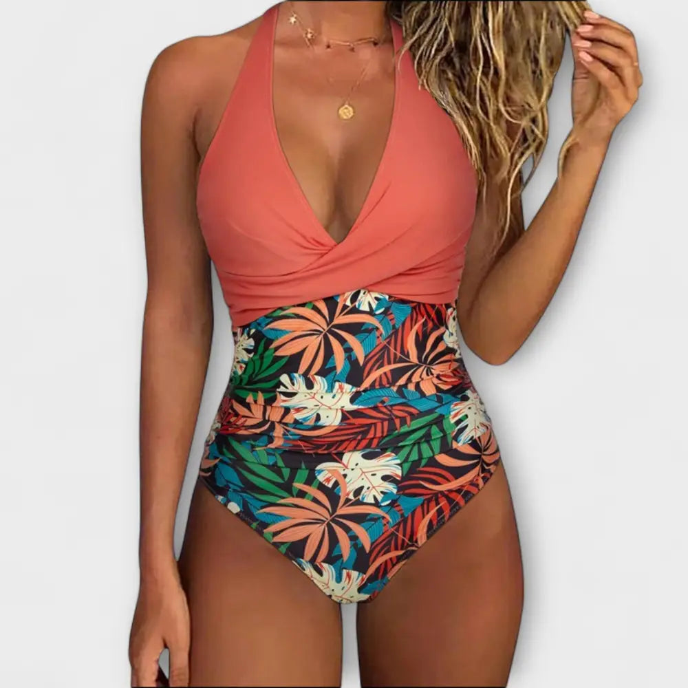 Florencia – Traje de Baño Estilo Chic con Escote V - Tropisch / S