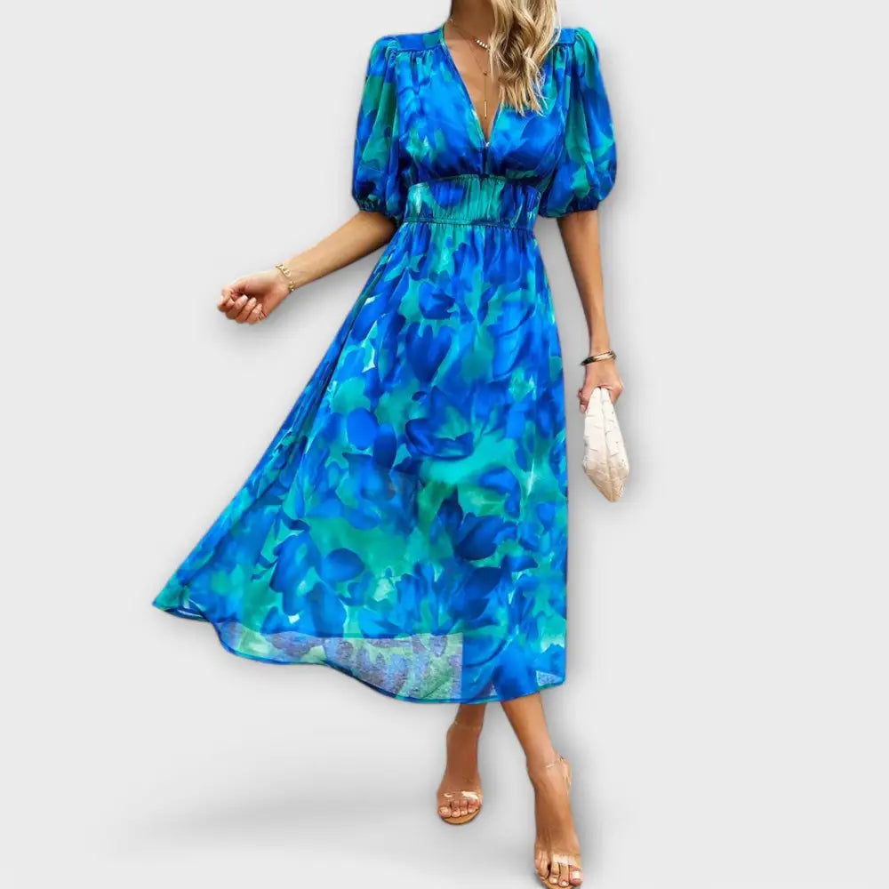 Inés – Vestido Elegancia Radiante - Azul / S - Vestidos