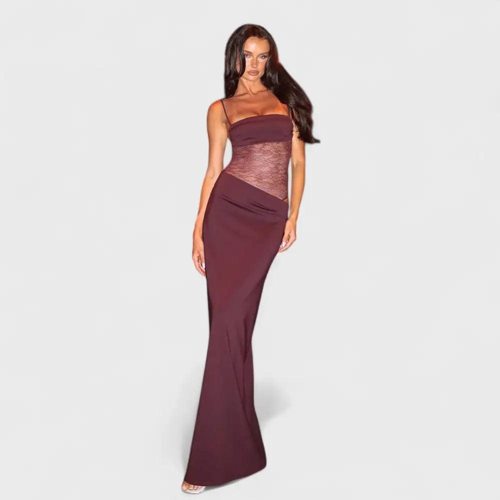 Isabel – Vestido Brillo Sutil para Momentos Especiales - Burdeos / XS - Vestidos