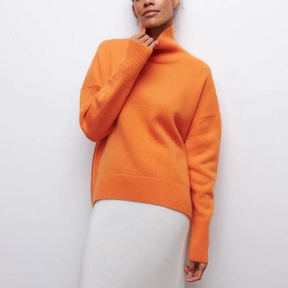 Julia – Suéter Estilo Chic y Confortable - Naranja / S - Suéteres & Cardigans