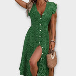 Lara – Vestido Encanto de Lunares Elegantes - Verde / S - Vestidos