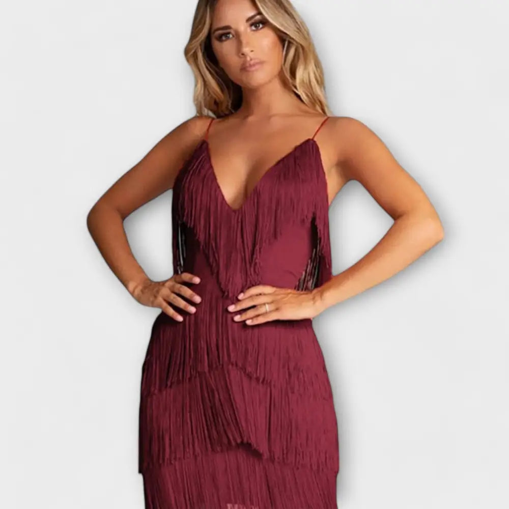 Layla – Vestido Encanto Atemporal - Bordeaux / S - Vestidos