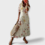 Lía – Vestido Bohemio Con Encanto Veraniego - Beige / XS - Vestidos