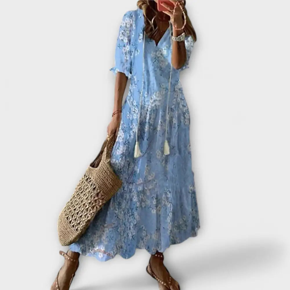 Lía – Vestido Bohemio Con Encanto Veraniego - Hellblau / XS - Vestidos