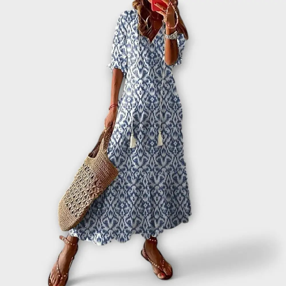 Lía – Vestido Bohemio Con Encanto Veraniego - Himmelblau / XS - Vestidos