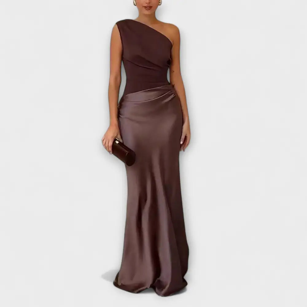 Lía – Vestido Destellos de Noche - Marrón / S - Vestidos