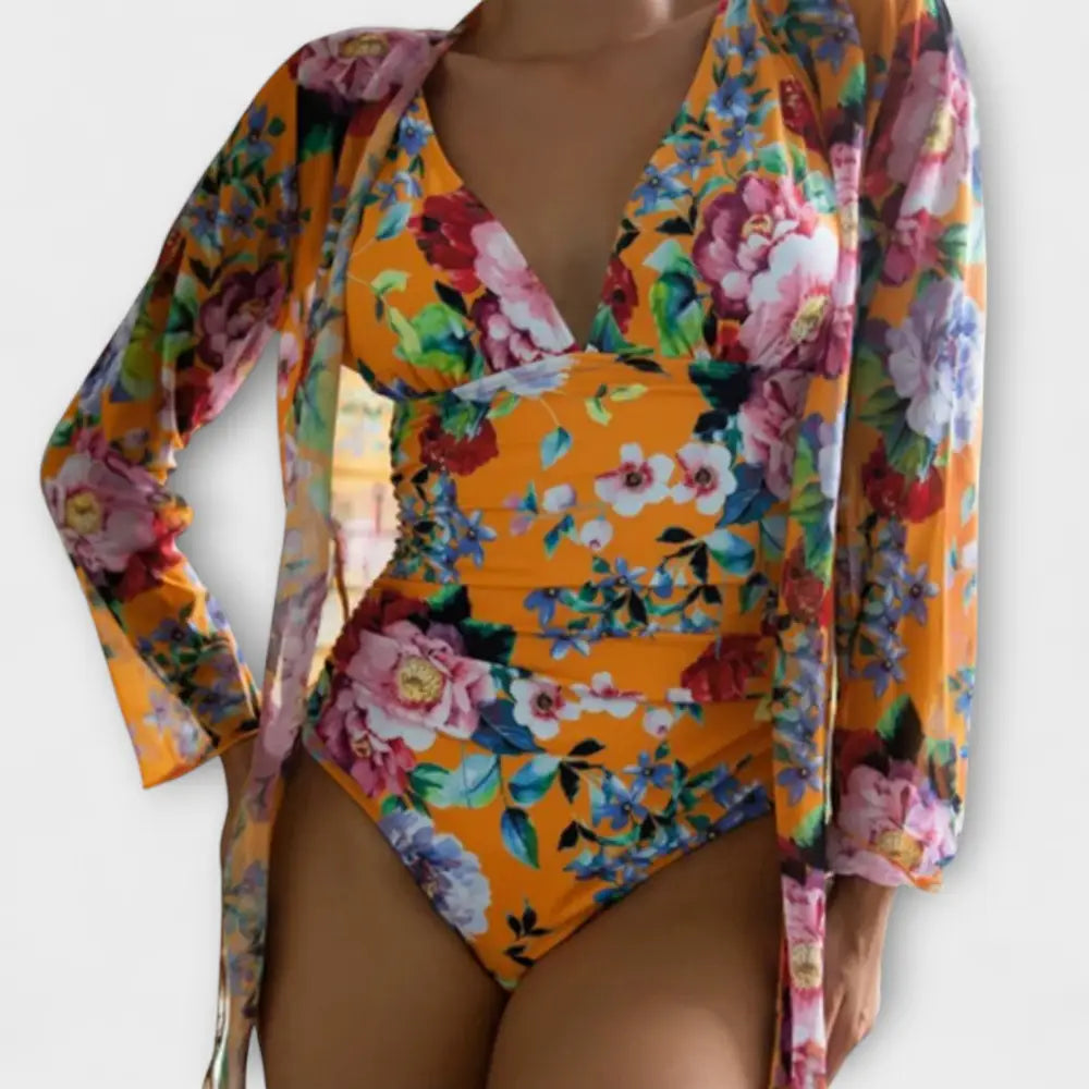 Linnea – Conjunto Verano de Playa Elegante - Orange / S