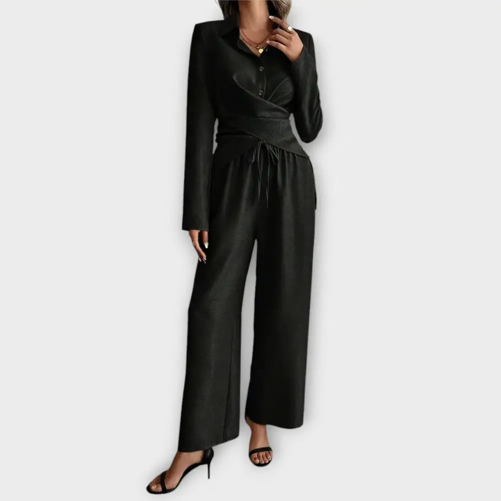 Livia – Conjunto Estilo Fresco y Chic - Negro / S - CONJUNTOS